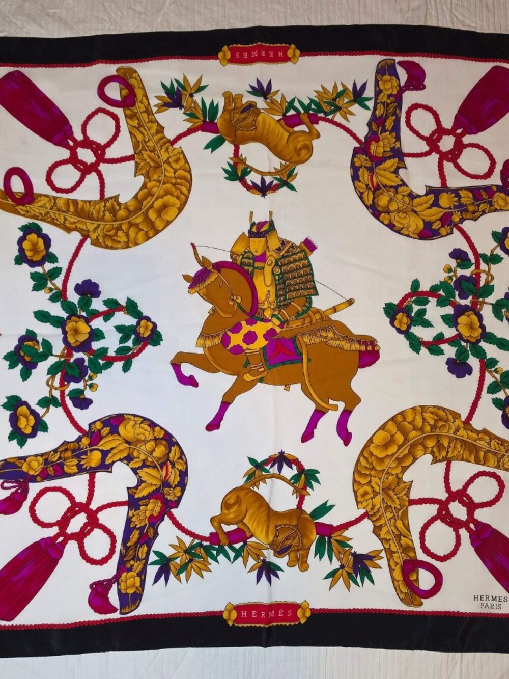 Hermès "Samouraï" Carré silk scarf